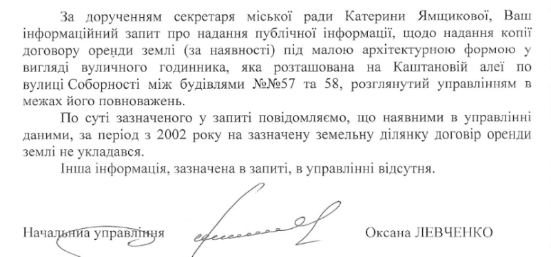 УЖКГ Полтави не передбачило демонтаж неробочого вуличного годинника російського підприємця у проєкті меморіалу на Каштановій алеї