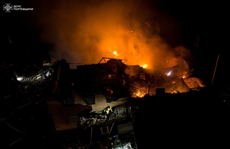 Внаслідок нічного обстрілу Полтавського району без світла залишилися 3,8 тисячі мешканців